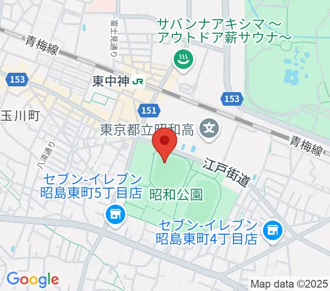S&D昭島スタジアムの地図