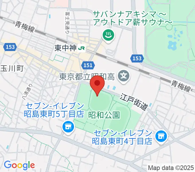 S&D昭島スタジアムの地図