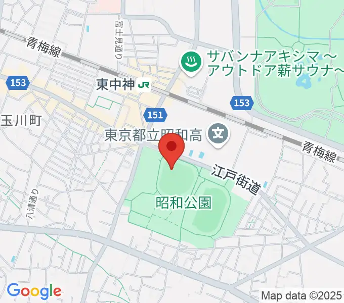 S&D昭島スタジアムの地図