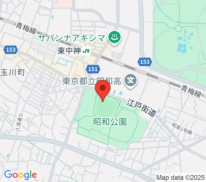 S&D昭島スタジアムの地図