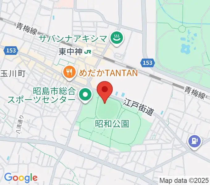 S&D昭島スタジアムの地図