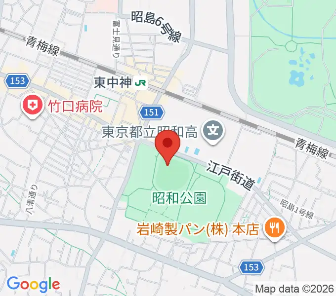 S&D昭島スタジアムの地図