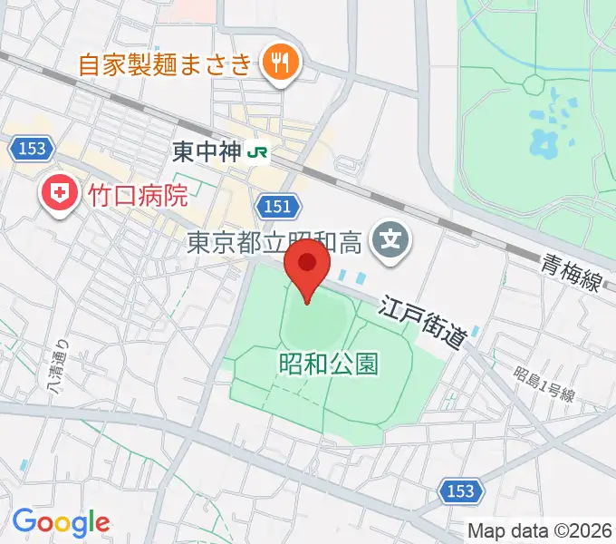 S&D昭島スタジアムの地図
