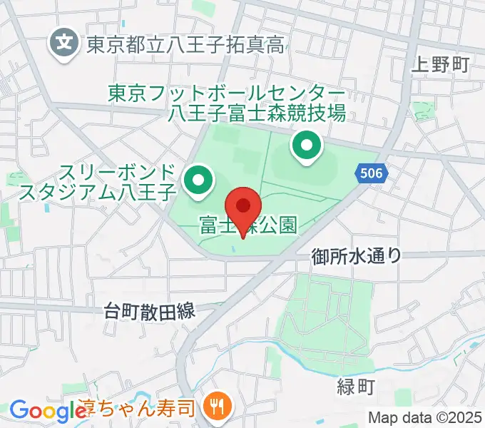八王子市富士森体育館の地図