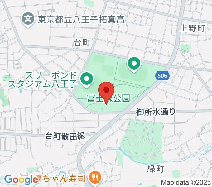 八王子市富士森体育館の地図