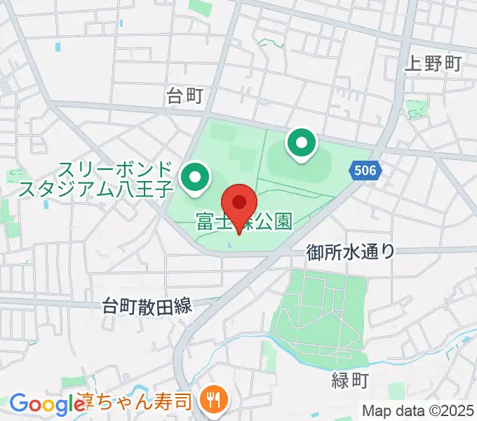 八王子市富士森体育館の地図