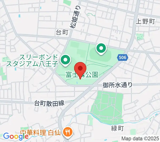 八王子市富士森体育館の地図