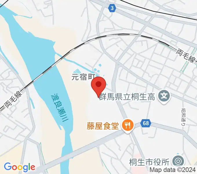 森エンジニアリング桐生スタジアムの地図