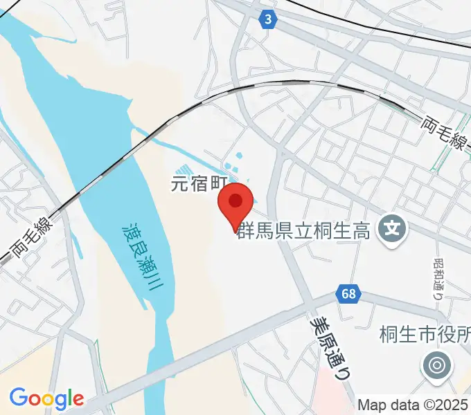 森エンジニアリング桐生スタジアムの地図