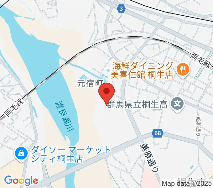 森エンジニアリング桐生スタジアムの地図