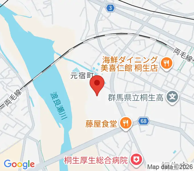 森エンジニアリング桐生スタジアムの地図