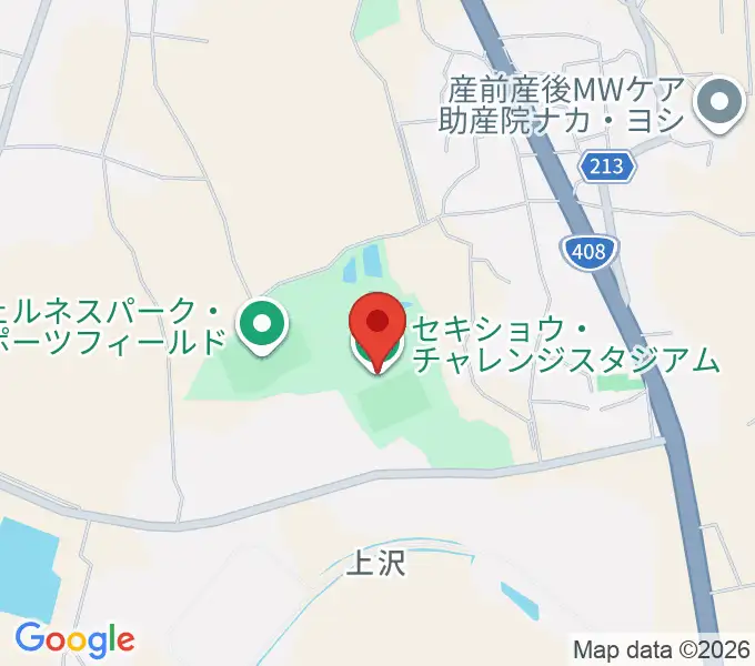 セキショウチャレンジスタジアムの地図