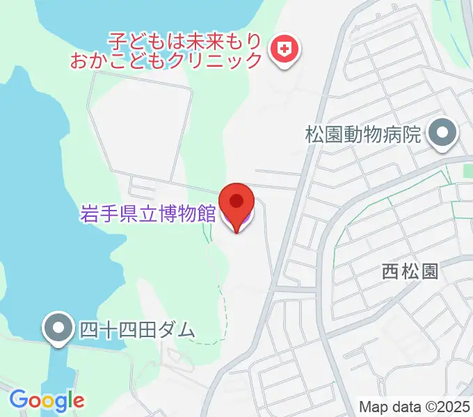 岩手県立博物館の地図
