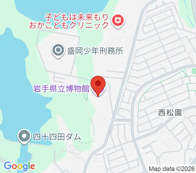 岩手県立博物館の地図