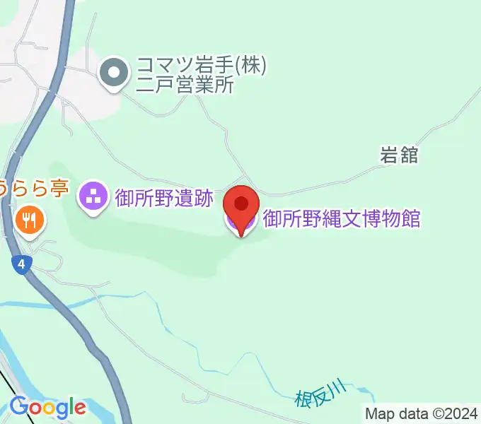 御所野縄文博物館の地図