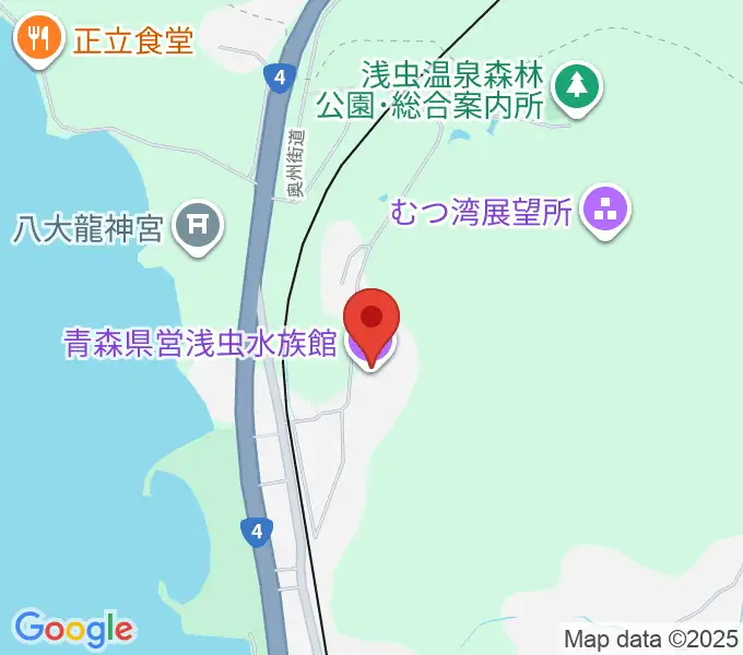 青森県営浅虫水族館の地図