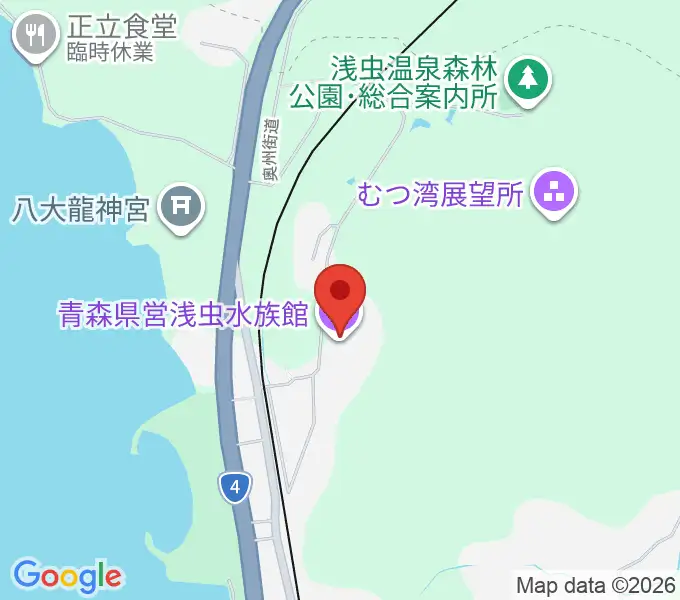 青森県営浅虫水族館の地図