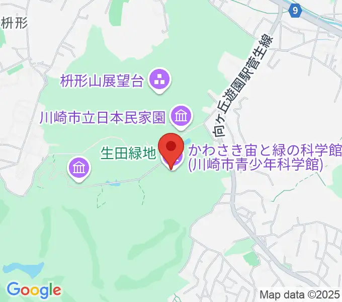 かわさき宙(そら)と緑の科学館の地図