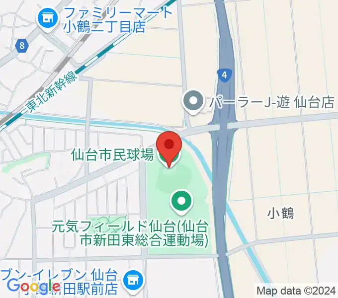 仙台市民球場の地図