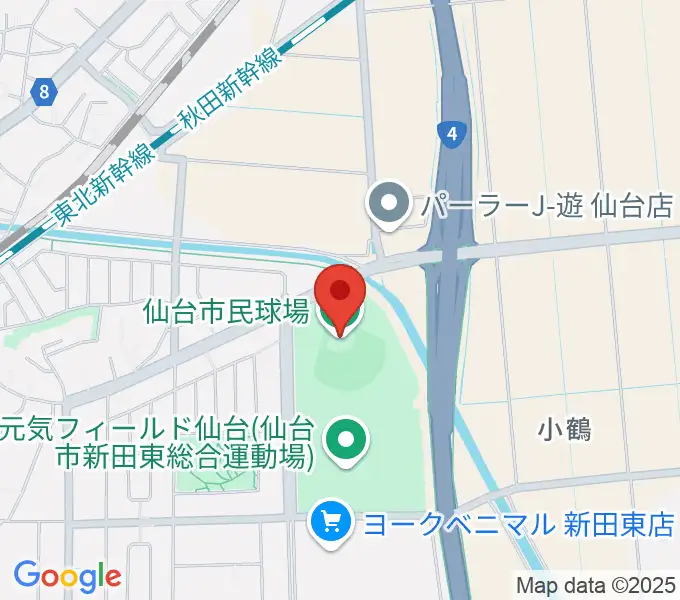 仙台市民球場の地図