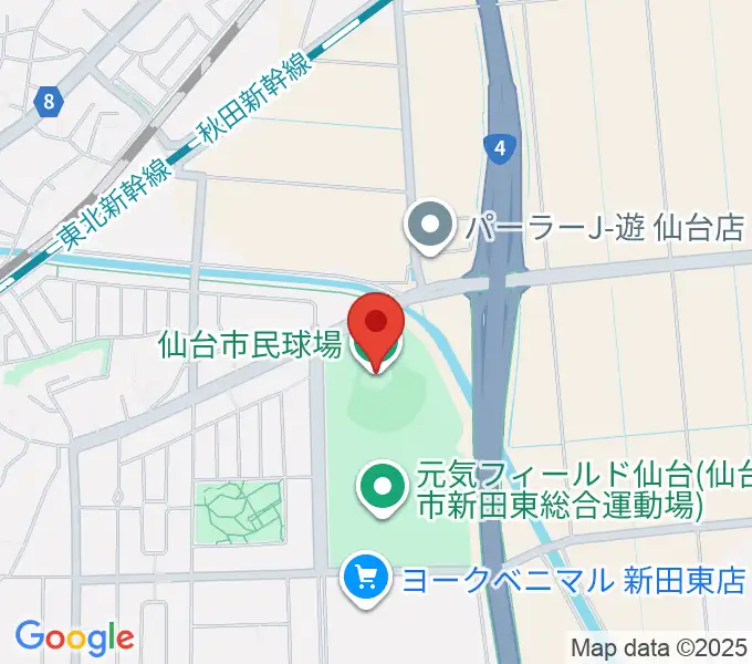 仙台市民球場の地図