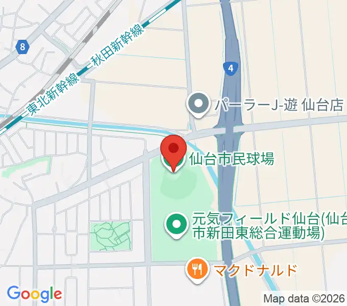 仙台市民球場の地図