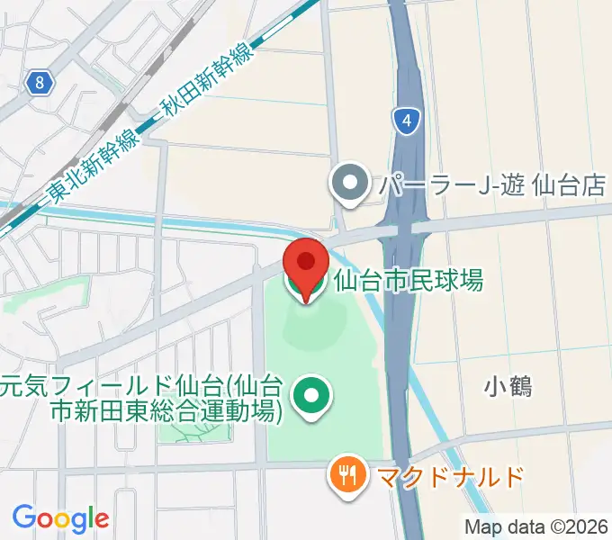 仙台市民球場の地図