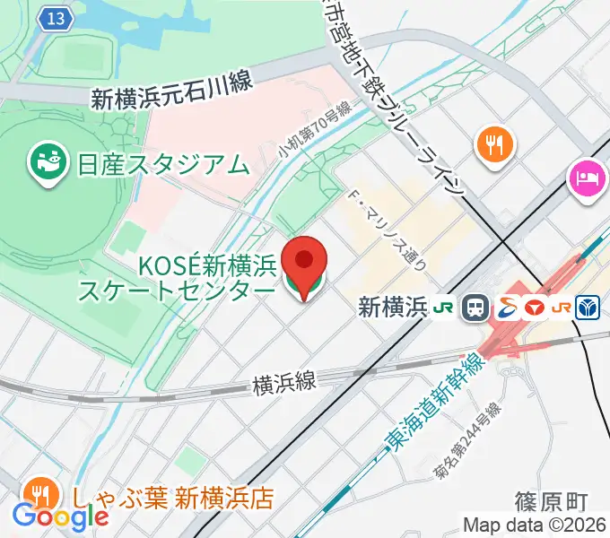 KOSÉ新横浜スケートセンターの地図