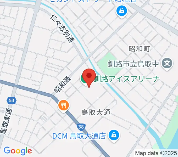 釧路アイスアリーナの地図