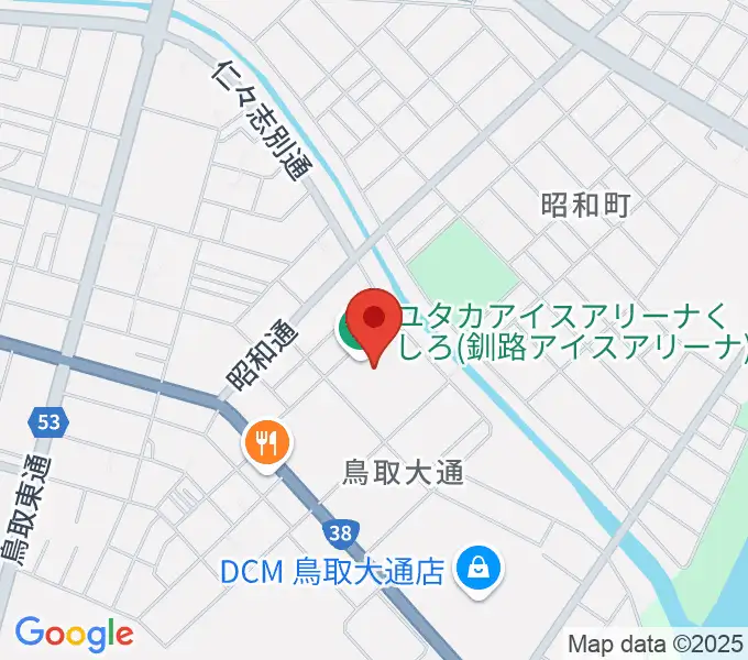 ユタカアイスアリーナくしろの地図