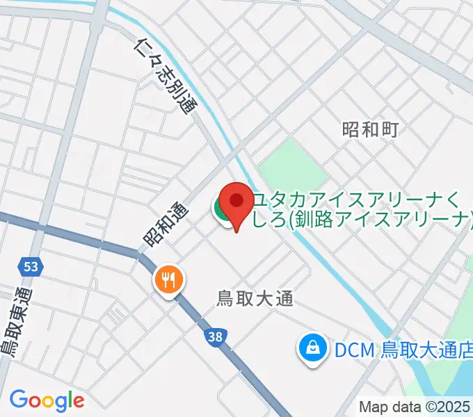 ユタカアイスアリーナくしろの地図