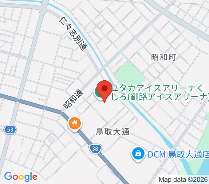 ユタカアイスアリーナくしろの地図