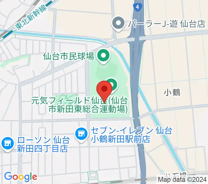 元気フィールド仙台宮城野体育館の地図