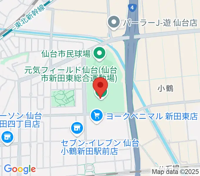 元気フィールド仙台宮城野体育館の地図