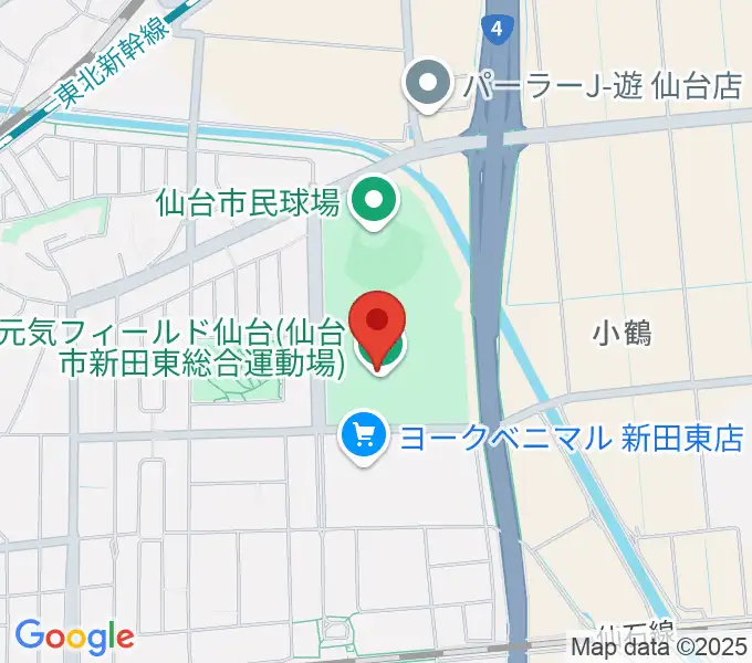 元気フィールド仙台宮城野体育館の地図