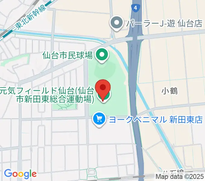 元気フィールド仙台宮城野体育館の地図