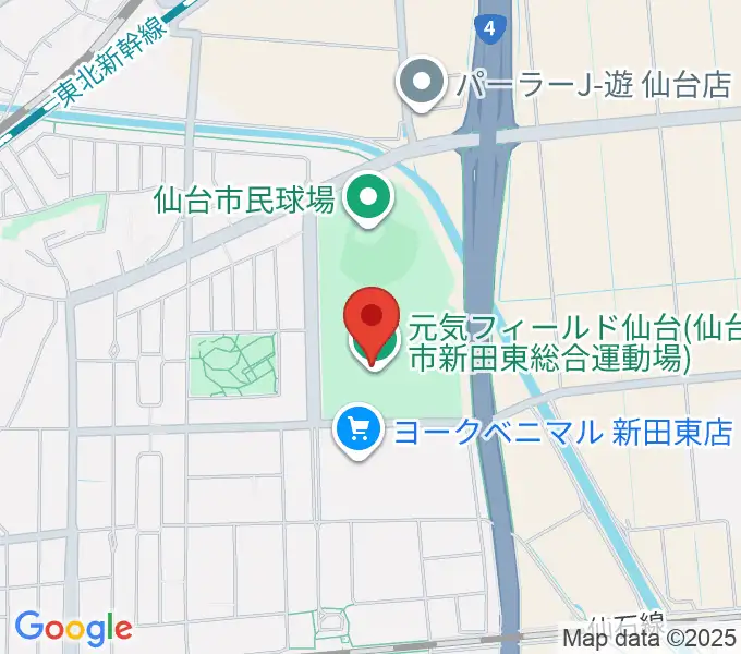 元気フィールド仙台宮城野体育館の地図