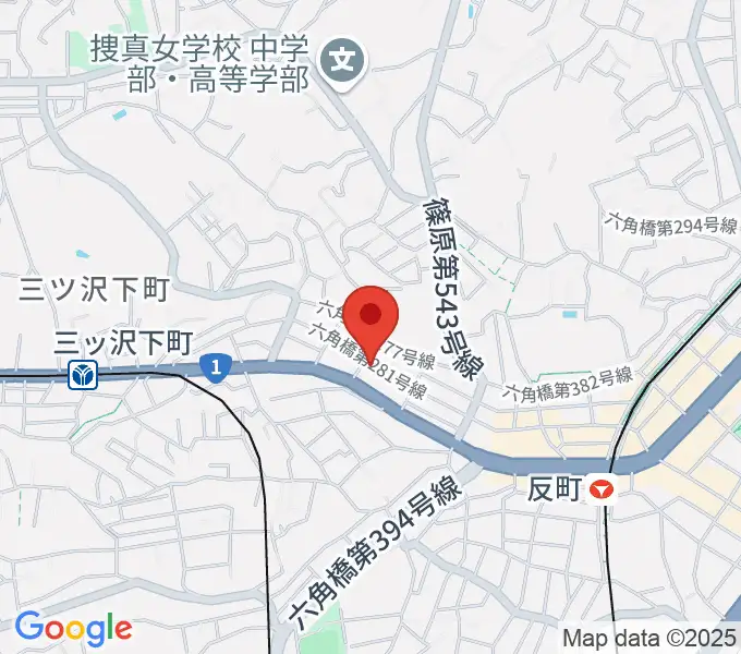 みずさわ管楽器工房の地図