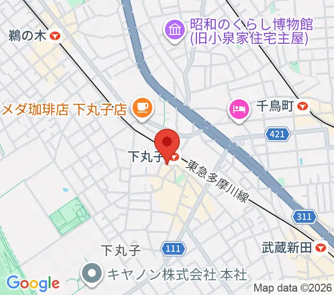 STUDIO楽 下丸子店の地図