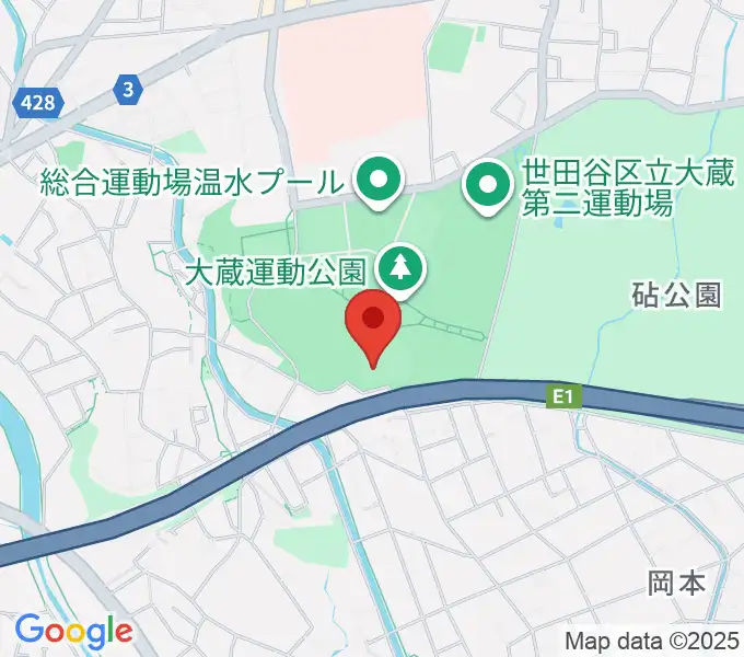 世田谷区立総合運動場野球場の地図