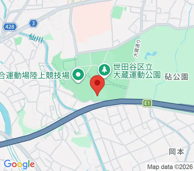 世田谷区立総合運動場野球場の地図
