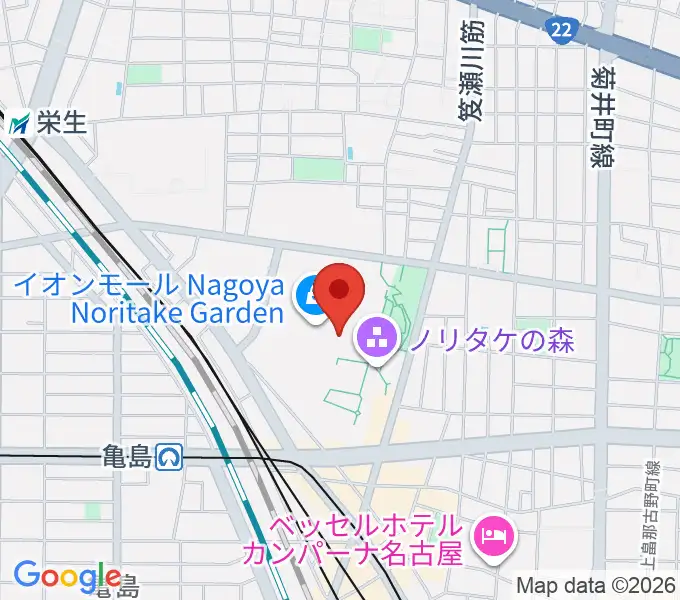 プラネタリウム満天NAGOYAの地図