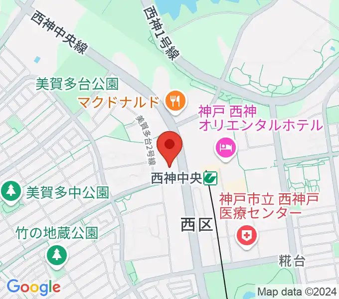 西神中央ホールの地図