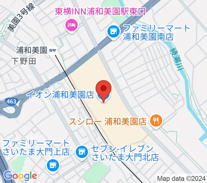 山野楽器イオンモール浦和美園店の地図