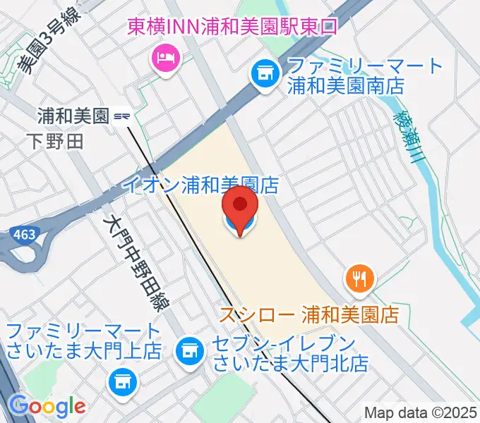 山野楽器イオンモール浦和美園店の地図