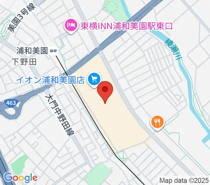 山野楽器イオンモール浦和美園店の地図