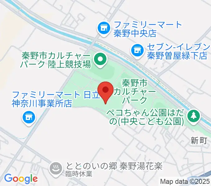 メタックス体育館はだのの地図