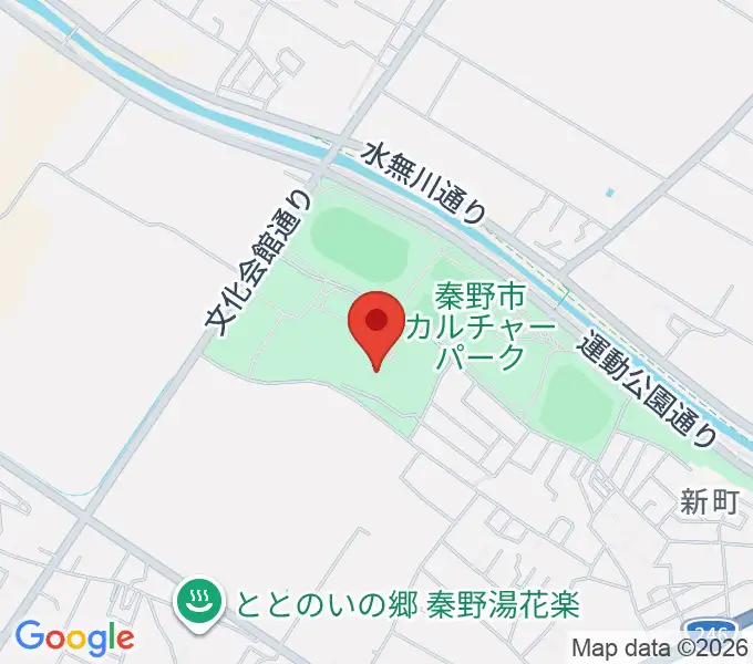 メタックス体育館はだのの地図