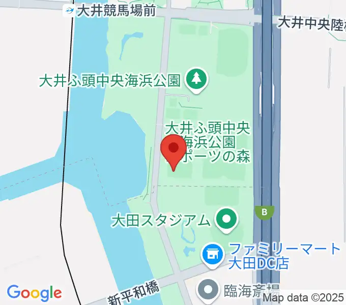 大井ふ頭中央海浜公園野球場の地図