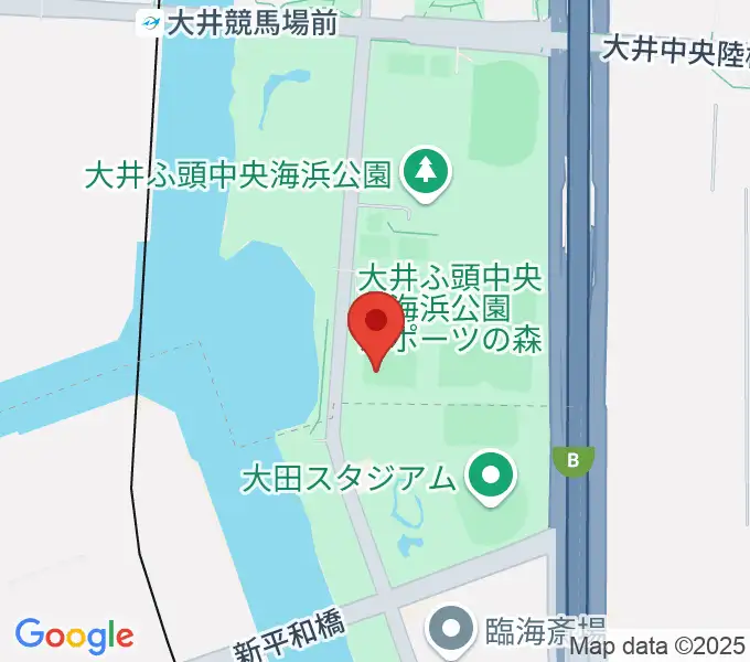 大井ふ頭中央海浜公園野球場の地図